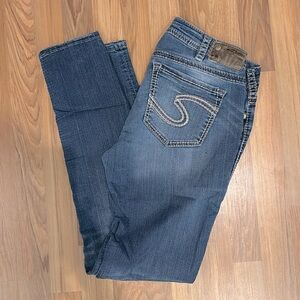 Silver skinny jeans. Low rise. Size 30 inseam 31